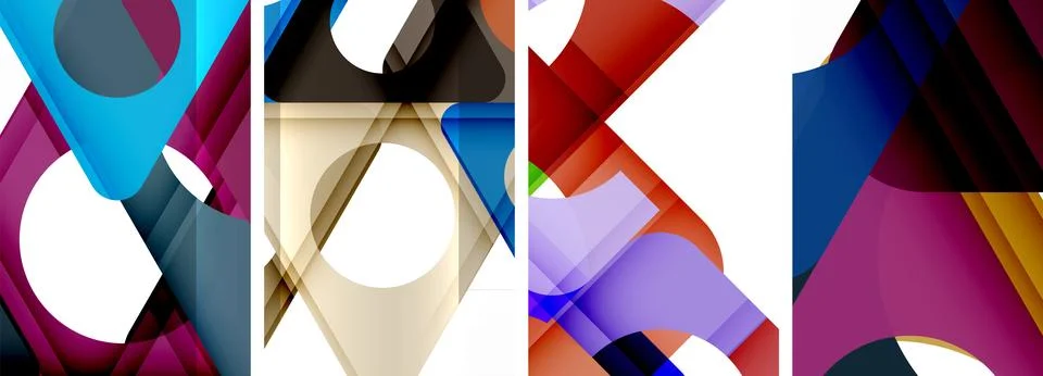 Abstract background set featuring captivating triangles. Harmonious blend of Stock Illustration