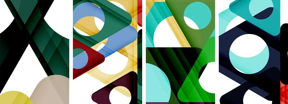 Abstract background set featuring captivating triangles. Harmonious blend of Stock Illustration