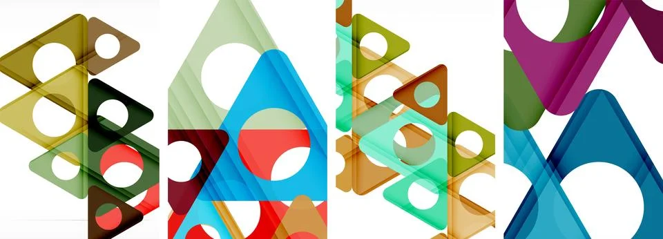 Abstract background set featuring captivating triangles. Harmonious blend of Stock Illustration