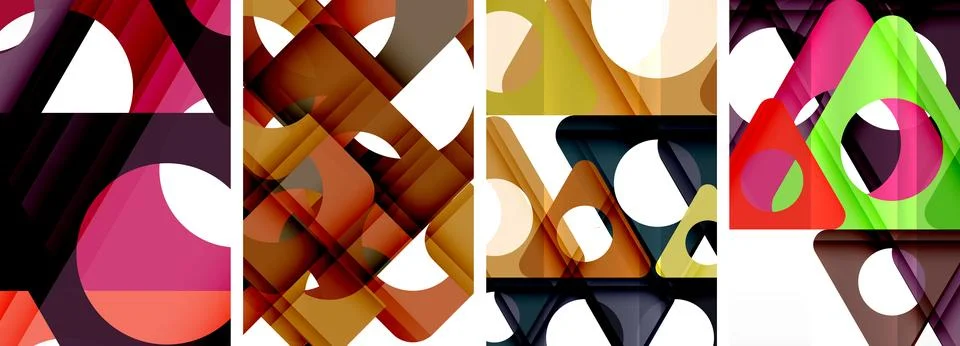 Abstract background set featuring captivating triangles. Harmonious blend of Illustrazione stock