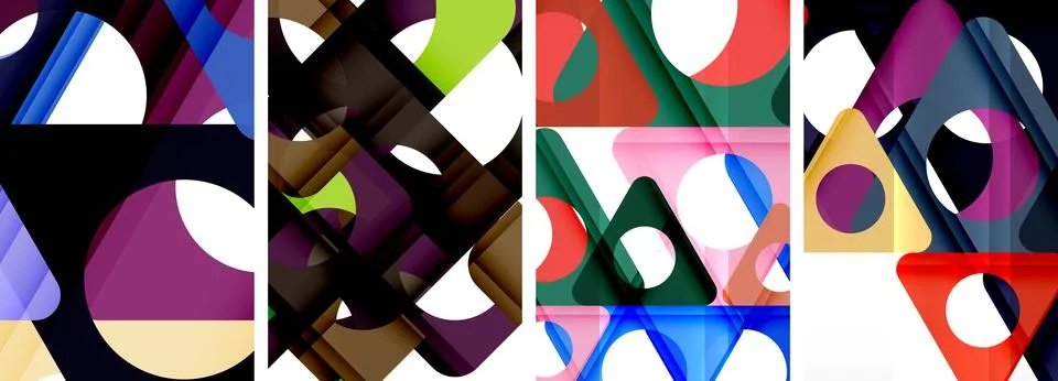 Abstract background set featuring captivating triangles. Harmonious blend of Stock Illustration