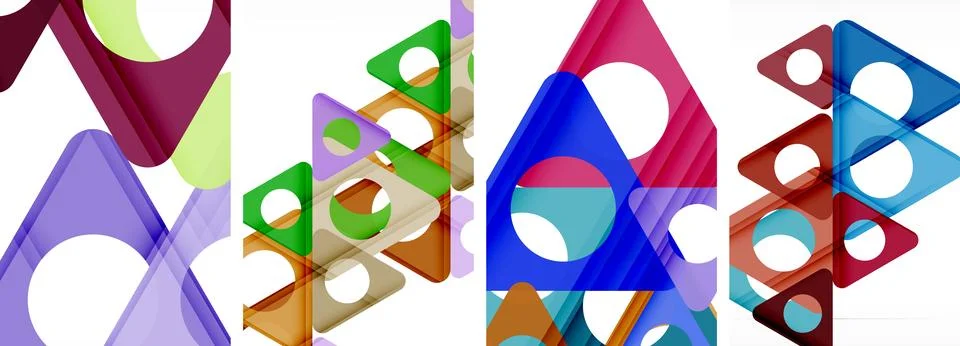 Abstract background set featuring captivating triangles. Harmonious blend of Illustrazione stock