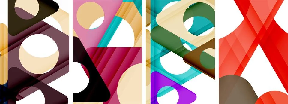 Abstract background set featuring captivating triangles. Harmonious blend of Stock Illustration