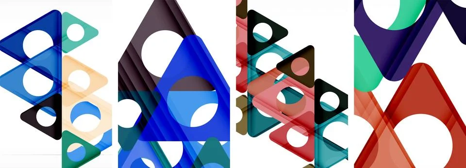 Abstract background set featuring captivating triangles. Harmonious blend of Illustrazione stock