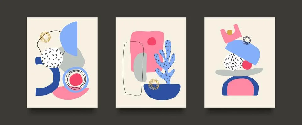 Abstract Background Set. Hand drawn various doodle objects and shapes Stock Illustration