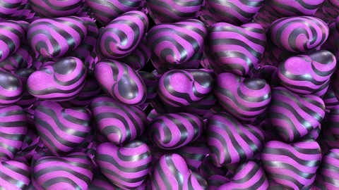 Abstract background from the set of hearts with a zebra texture Stock Footage 72282969