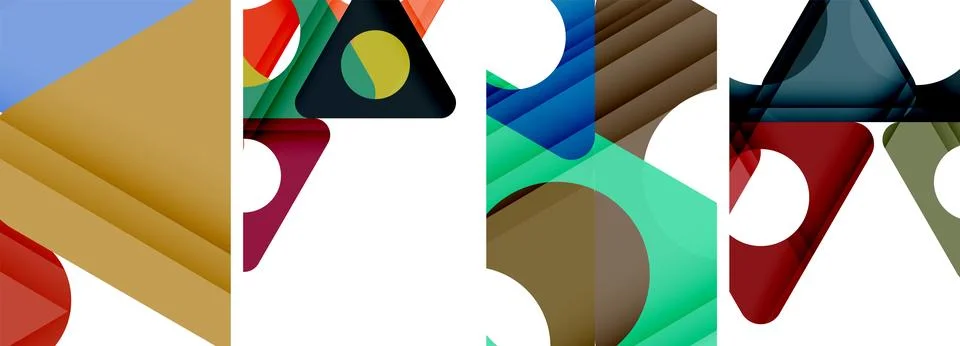 Abstract background set, showcasing a dynamic interplay of triangles. Fusion of Stock Illustration