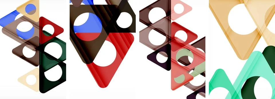 Abstract background set, showcasing a dynamic interplay of triangles. Fusion of Stock Illustration