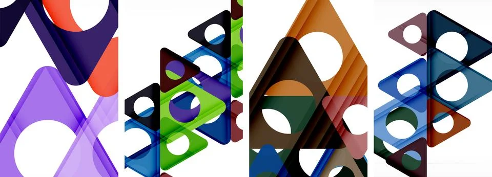 Abstract background set, showcasing a dynamic interplay of triangles. Fusion of Stock Illustration