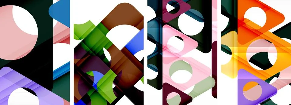 Abstract background set, showcasing a dynamic interplay of triangles. Fusion of Stock Illustration