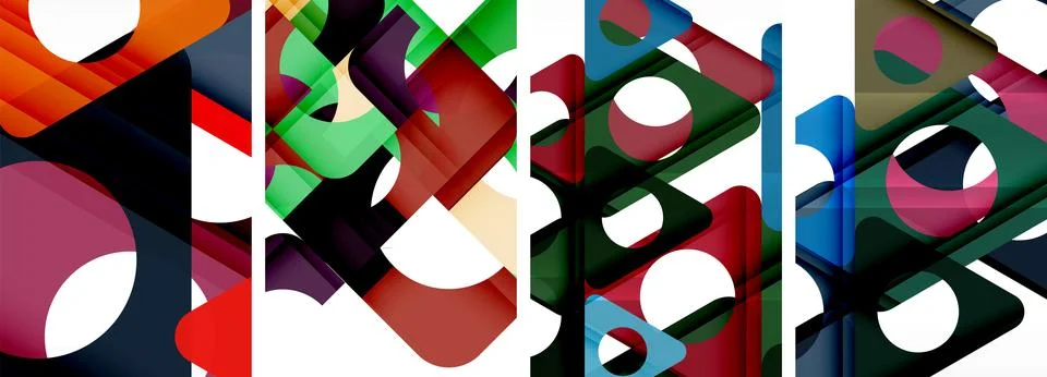 Abstract background set, showcasing a dynamic interplay of triangles. Fusion of Stock Illustration