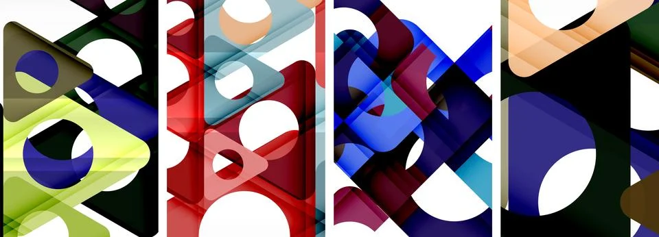 Abstract background set, showcasing a dynamic interplay of triangles. Fusion of Stock Illustration