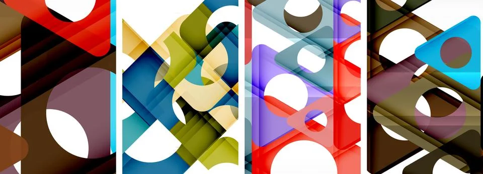 Abstract background set, showcasing a dynamic interplay of triangles. Fusion of Stock Illustration