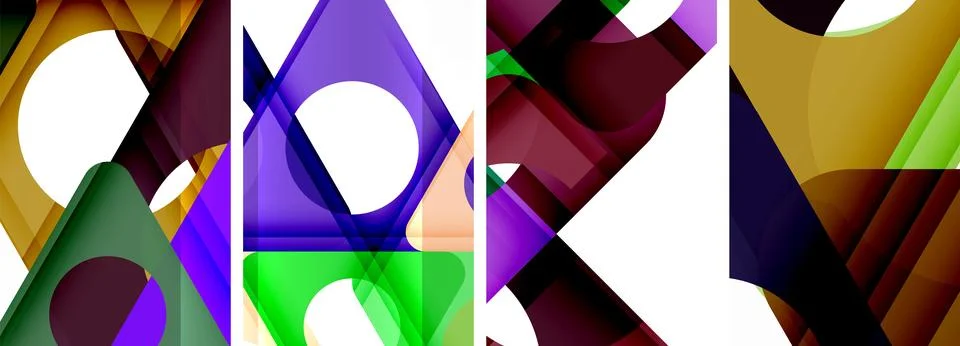 Abstract background set, showcasing a dynamic interplay of triangles. Fusion of Stock Illustration