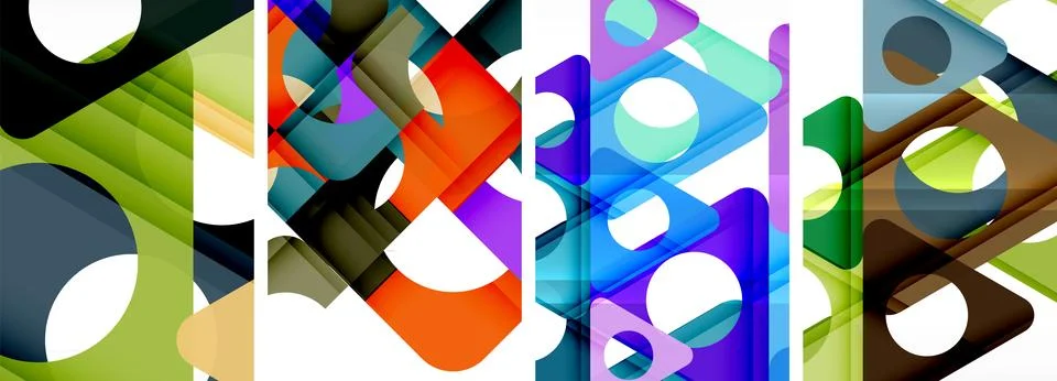 Abstract background set, showcasing a dynamic interplay of triangles. Fusion of Stock Illustration