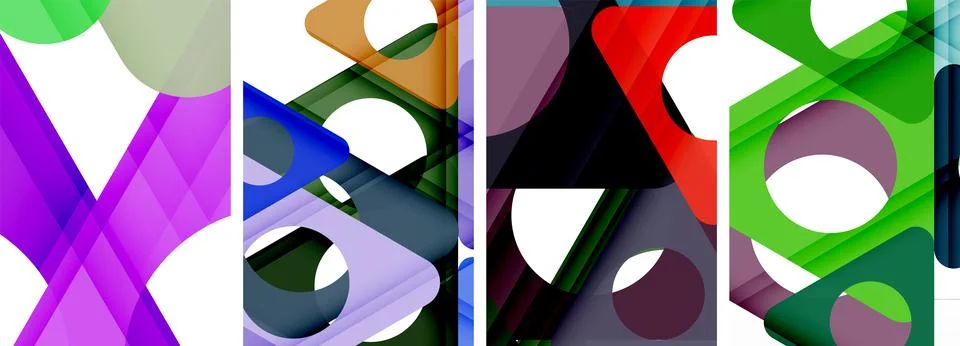 Abstract background set, showcasing a dynamic interplay of triangles. Fusion of Stock Illustration