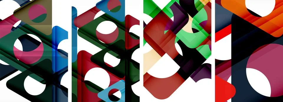Abstract background set, showcasing a dynamic interplay of triangles. Fusion of Stock Illustration