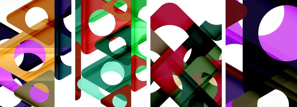 Abstract background set, showcasing a dynamic interplay of triangles. Fusion of Stock Illustration