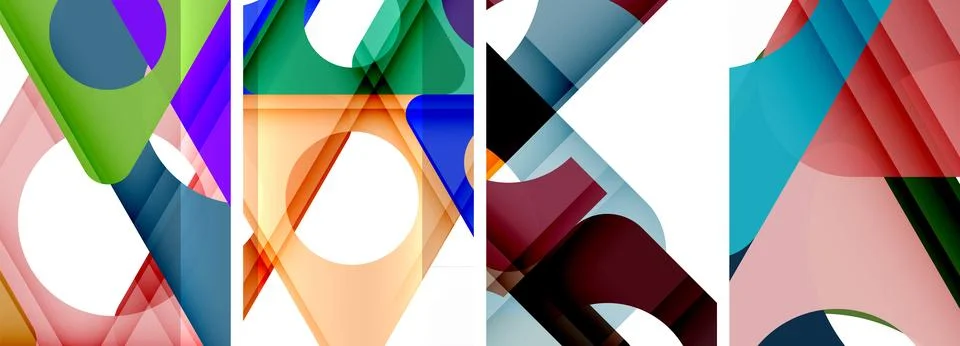 Abstract background set, showcasing a dynamic interplay of triangles. Fusion of Stock Illustration