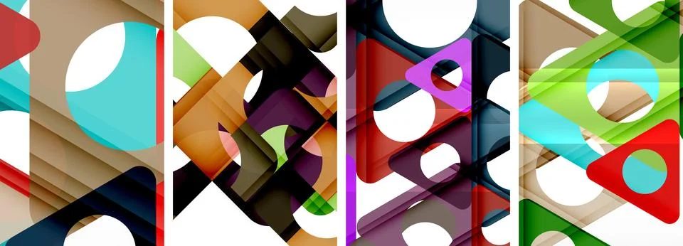 Abstract background set, showcasing a dynamic interplay of triangles. Fusion of Stock Illustration