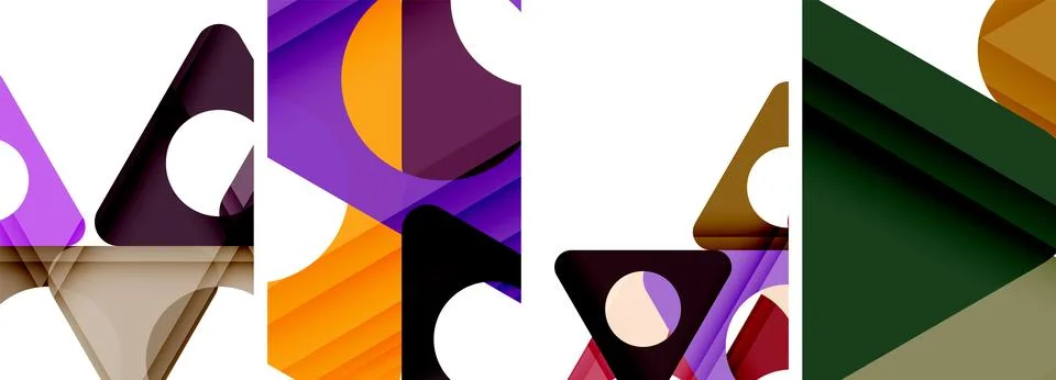 Abstract background set, showcasing a dynamic interplay of triangles. Fusion of Stock Illustration