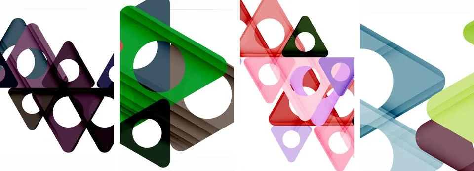 Abstract background set, showcasing a dynamic interplay of triangles. Fusion of Stock Illustration