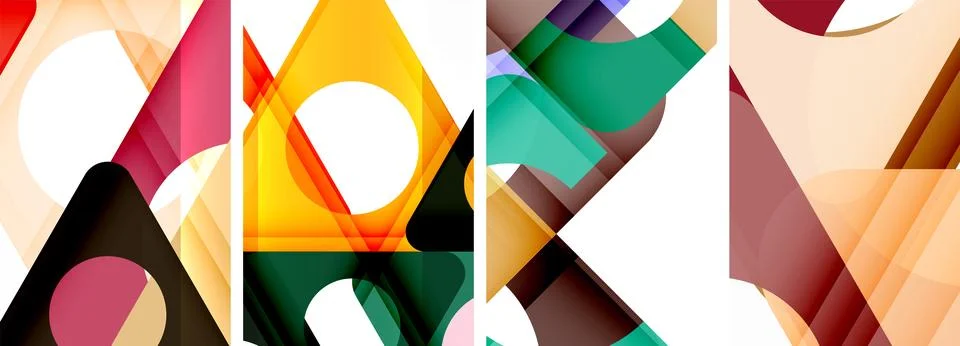 Abstract background set, showcasing a dynamic interplay of triangles. Fusion of Stock Illustration