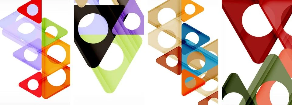 Abstract background set, showcasing a dynamic interplay of triangles. Fusion of Stock Illustration