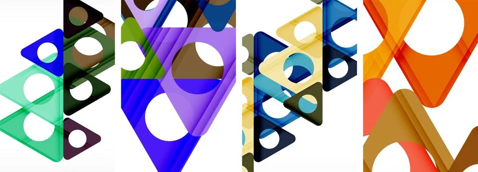 Abstract background set, showcasing a dynamic interplay of triangles. Fusion of Stock Illustration