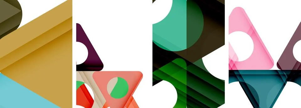 Abstract background set, showcasing a dynamic interplay of triangles. Fusion of Stock Illustration