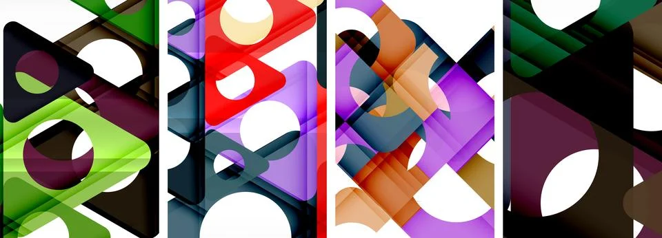 Abstract background set, showcasing a dynamic interplay of triangles. Fusion of Stock Illustration