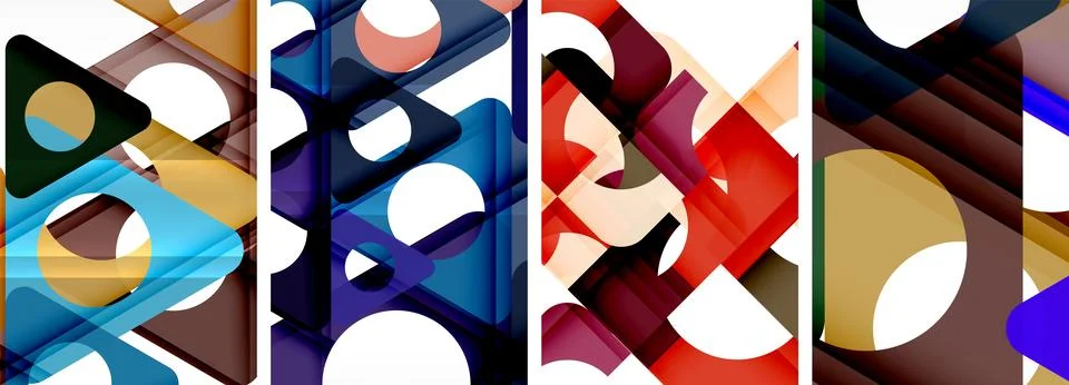 Abstract background set, showcasing a dynamic interplay of triangles. Fusion of Stock Illustration