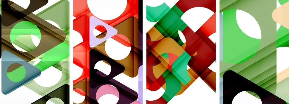 Abstract background set, showcasing a dynamic interplay of triangles. Fusion of Stock Illustration
