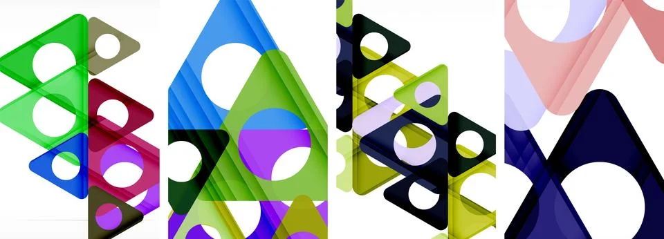 Abstract background set, showcasing a dynamic interplay of triangles. Fusion of Stock Illustration