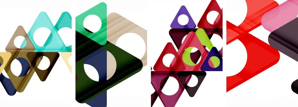 Abstract background set, showcasing a dynamic interplay of triangles. Fusion of Stock Illustration