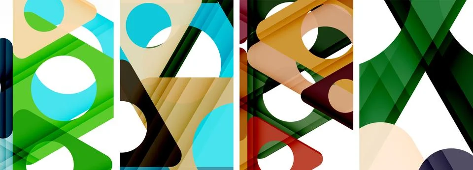 Abstract background set, showcasing a dynamic interplay of triangles. Fusion of Stock Illustration