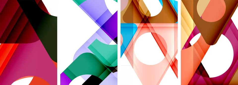 Abstract background set, showcasing a dynamic interplay of triangles. Fusion of Stock Illustration