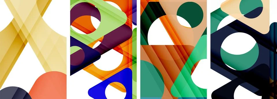 Abstract background set, showcasing a dynamic interplay of triangles. Fusion of Stock Illustration
