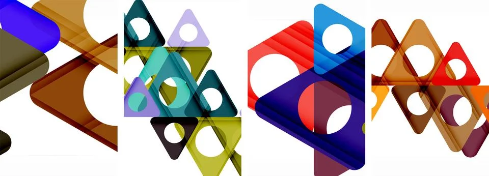 Abstract background set, showcasing a dynamic interplay of triangles. Fusion of Stock Illustration