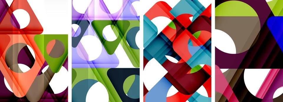 Abstract background set, showcasing a dynamic interplay of triangles. Fusion of Stock Illustration