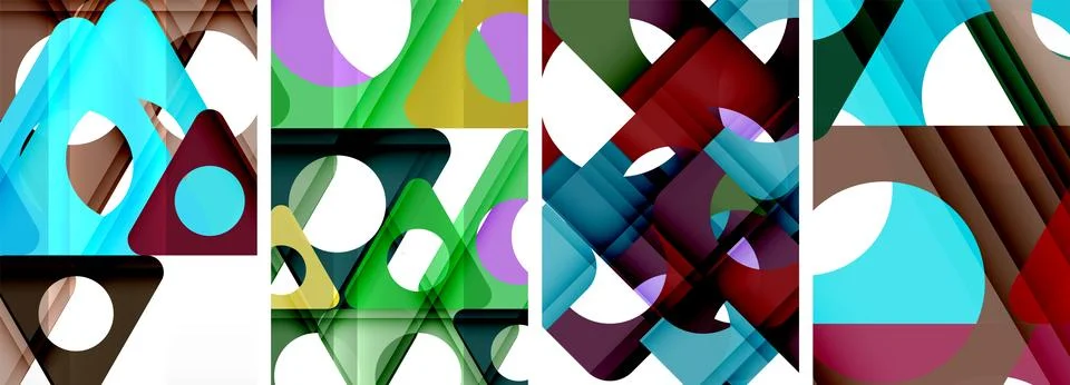 Abstract background set, showcasing a dynamic interplay of triangles. Fusion of Stock Illustration