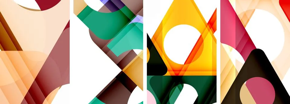 Abstract background set, showcasing a dynamic interplay of triangles. Fusion of Stock Illustration