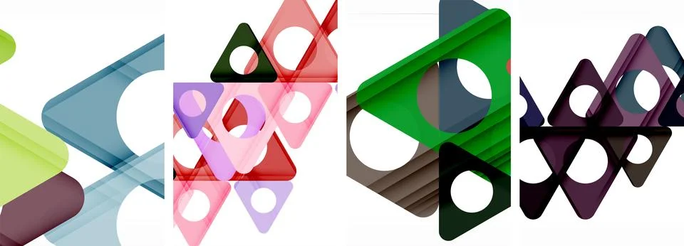 Abstract background set, showcasing a dynamic interplay of triangles. Fusion of Stock Illustration