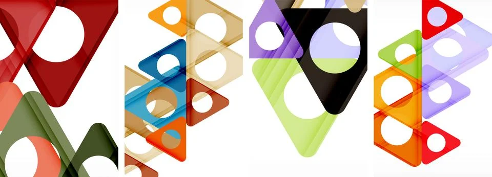 Abstract background set, showcasing a dynamic interplay of triangles. Fusion of Stock Illustration