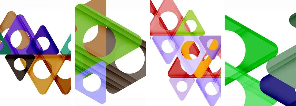 Abstract background set, showcasing a dynamic interplay of triangles. Fusion of Stock Illustration