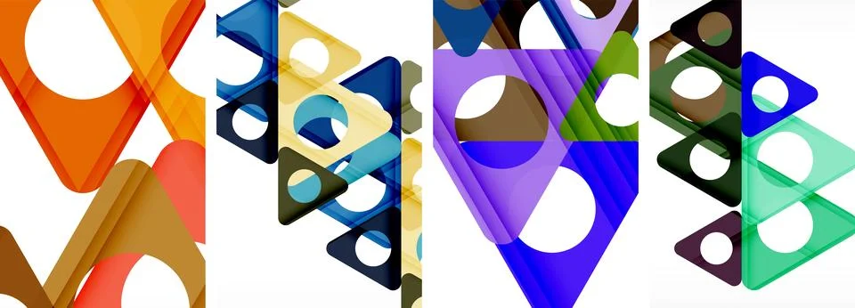 Abstract background set, showcasing a dynamic interplay of triangles. Fusion of Stock Illustration