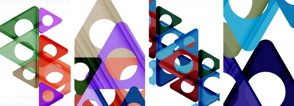 Abstract background set, showcasing a dynamic interplay of triangles. Fusion of Stock Illustration