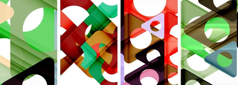 Abstract background set, showcasing a dynamic interplay of triangles. Fusion of Stock Illustration
