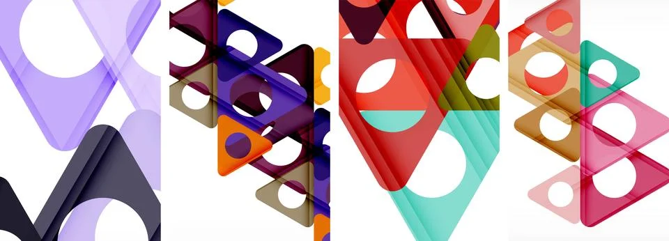 Abstract background set, showcasing a dynamic interplay of triangles. Fusion of Stock Illustration