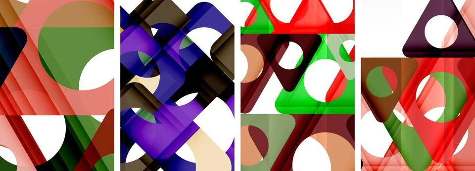 Abstract background set, showcasing a dynamic interplay of triangles. Fusion of Stock Illustration